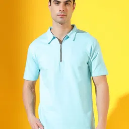 CODE OF HONOUR Men Zipper Cotton Polo T-Shirt-picture-13