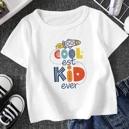 FIONAA TRENDZ Kids-Unisex White Cotton Tshirts-picture-6