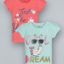 Plum Tree Pack Of 2 Cap Sleeves Cool In Dream Print Tee - Blue Orange-picture-37