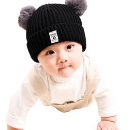 MOMISY Baby Cap Soft Beanie Woolen Hat for Spring Winter Autumn for Newborn Infant Toddler Kids Babies from 1 Year to 5 Years (Black)-image-69