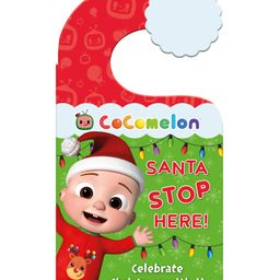 Official Cocomelon Santa Stop Here Celebrate Christmas With JJ And Family With This Festive Book And Door Hanger - English-12