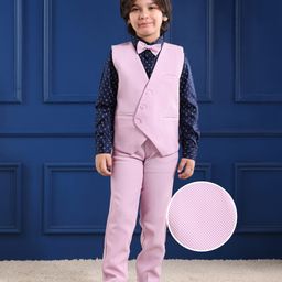 Mark & Mia Full Sleeves Printed Party Suits With  Waist Coat & Bow Detailing - Multicolour-image-63