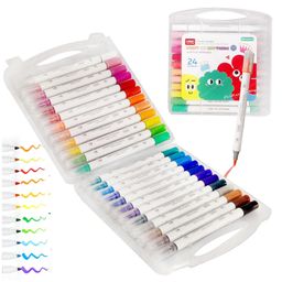 FunBlast Dual Tip Acrylic Marker Colors Set 24 Pcs Multicolor-5