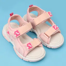 Cute Walk by Babyhug Solid Color Velcro Closure Sandals - Pink-picture-5