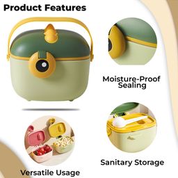 Bembika Milk Powder Storage Container with Scoop and Leveler - Green(400 ml) image 4