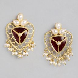 Anouk Gold-Plated Beaded Contemporary Drop Earrings-18