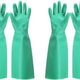 2 PAIR Long Reusable Hand Gloves for Household Cleaning Dishwashing Gardening, Industrial, Chemical Resistant Size XL Nitrile Safety Gloves Nitrile Safety Gloves-image-46
