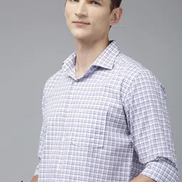 Park Avenue Men Pure Cotton Slim Fit Opaque Checked Casual Shirt-picture-0
