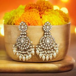 Zaveri Pearls White Alloy Earrings for Women-74