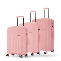 Nasher Miles Krabi Peach 8 Wheels Large Hard Cabin Trolley Bag Set of 3-image-13