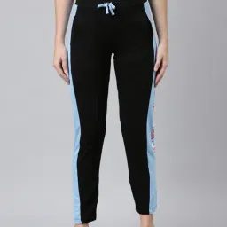 Dixcy Scott Slimz Black & Blue Graphic Print High Rise Trackpants-image-28