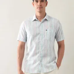 Arrow Sport Green Cotton Regular Fit Abstract Shirt-picture-13