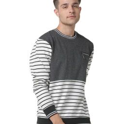 Campus Sutra White Round Neck Sweatshirt-image-87