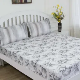 GMF Grey Cotton 144 TC Bed Sheet Set-picture-37