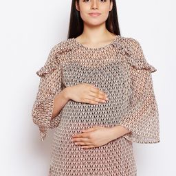 Oxolloxo Women Beige Printed Top-picture-12