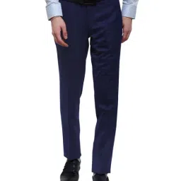 Metal Royal Blue Checks Trousers-picture-46