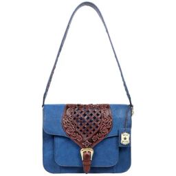 Hidesign Wild Blue Textured Medium Sling Handbag-image-33