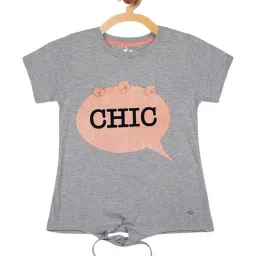 Blue Giraffe Kids Grey Cotton Printed T-Shirt-picture-14