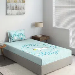 DDECOR - Unicorn 100% Cotton Single Bedsheet with 1 Pillow Covers, Turquoise-image-40
