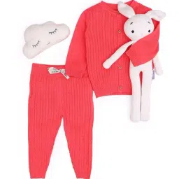 MiArcus Kids Coral Cotton Cardigan Set-63