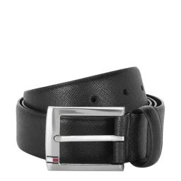 Tommy Hilfiger Kale Black Formal Leather Waist Belt for Men-image-48