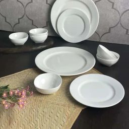 Clay Craft 'Fine' White Ceramic 18 Piece Dinner Set-image-5