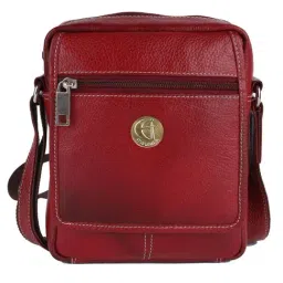 HiLEDER Maroon Textured Small Leather 5.5 inch Cross Body Bag-image-36