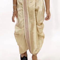 VASTRAMAY Kids Golden Embroidered Dhoti-image-91