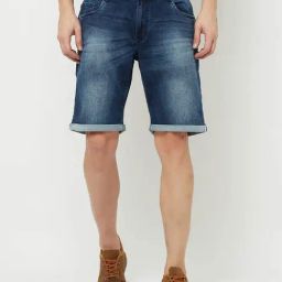 Octave Blue Regular Fit Shorts-image-31