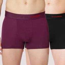 Underjeans By Spykar Multi Regular Fit Trunks - Pak of 2-image-33