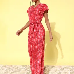 StyleStone Red & White Tie & Dye Jumpsuit-picture-48