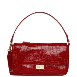 KLEIO Red Textured Medium Handbag-28