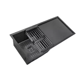 Rigwell Lifetime Oleander 37x18x10 inch Satin Finish Stainless Steel Single Bowl Kitchen Sink, RL3718SBDBLK-image-76