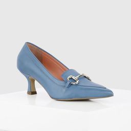 Oroh Women Leather Party Kitten Pumps with Buckles-40