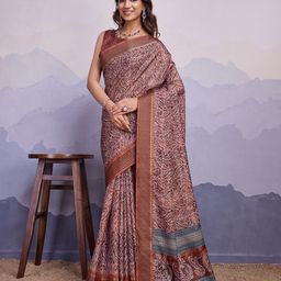 Mitera Ajrak Block Zari Saree-54