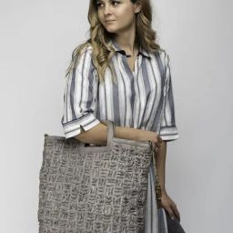 Art N Vintage Esther Grey Leather Textured Large Handbag-picture-36