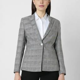 Van Heusen Grey Checks Blazer-12