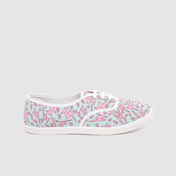 Kook N Keech Women Blue & Pink Thunderbolt Print Sneakers-image-86