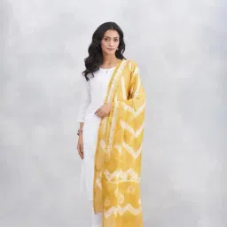 Fabindia Mustard Printed Dupatta-picture-9