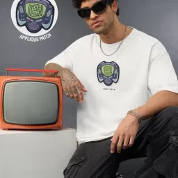 The Souled Store White Loose Fit Embellished T-Shirt-picture-32
