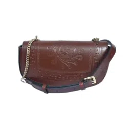 Celtic Brown Textured Leather Cross Body Bag-picture-4