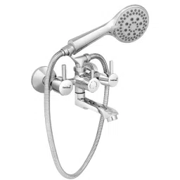 Gold Bell Flora Full Brass Wall Mixer with Crutch Bend and Hand Shower, 2-1-Siya+Flora+Regular-image-91