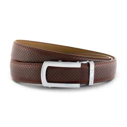 Halden Brown Theo Textured Formal Belt With Classic Silver Matt Buckle-image-71