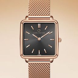 CARLINGTON Women Dial & Stainless Steel Straps Multi Function Watch Iconic 2040 RoseBlack1-58