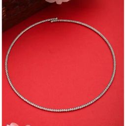 NVR Silver Toned CZ Studded Necklace-image-16