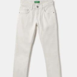 United Colors of Benetton Kids White Slim Fit Jeans-image-38
