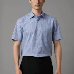 Louis Philippe Blue Regular Fit Checks Shirt-picture-30