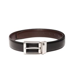 Ultimo Men Black & Coffee Brown Solid Reversible Formal Belt-image-70