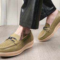 DressBerry Women Slip-On Laser Cuts Horsebit Loafers-35