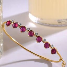 Mia by Tanishq Toast to Temptation 14k Ruby and Diamond Bangle-image-64